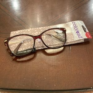 Coloread by Foster Grant reading glasses and coordinating case.